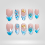 Aqua Shell press-on nails