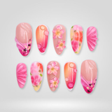 Wild Hibiscus press-on nails