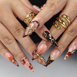 Petal Rush press-on nails with delicate floral design