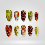 Amber Swirl press-on nails
