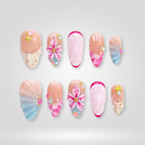 Ocean Petals press-on nails