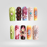 Neon Bloom press-on nails