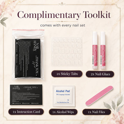 Pink Rebel Press-On Nail Set - complimentary press-on nail toolkit
