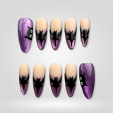 Glow Bat Halloween press-on nails