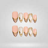 Soft Leopard Gold Accent Press-On Nails