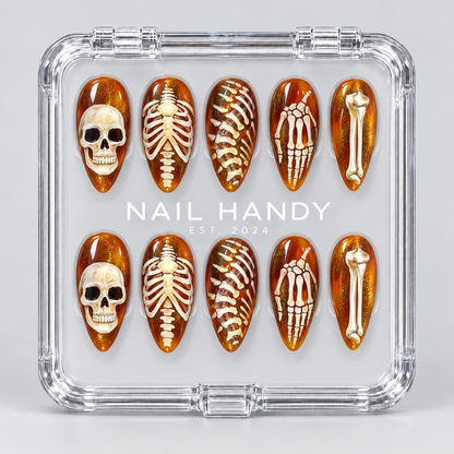 Amber Remains Halloween Almond Press-On Nails