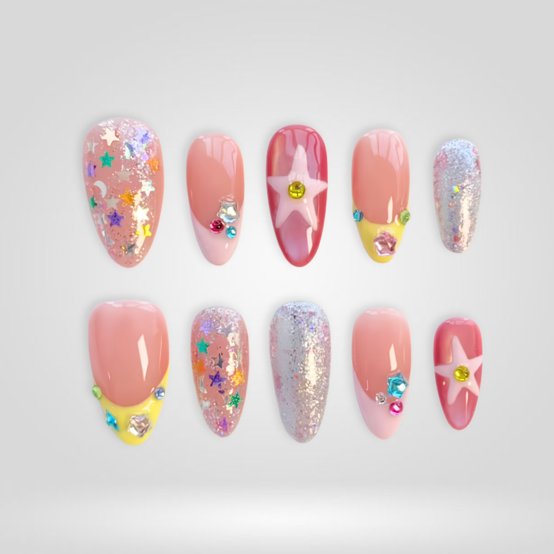 Sparkle Star press-on nails