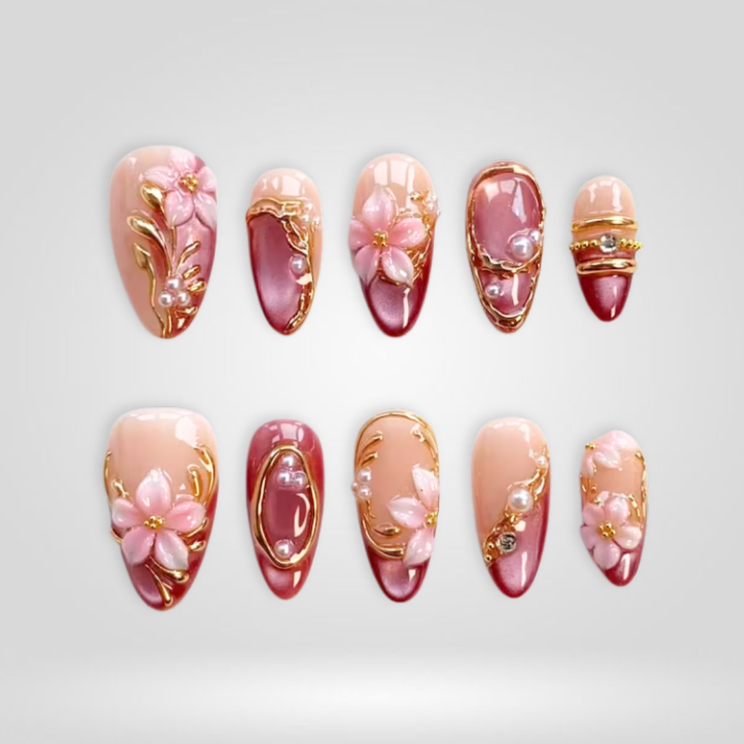 Sakura Charm press-on nails