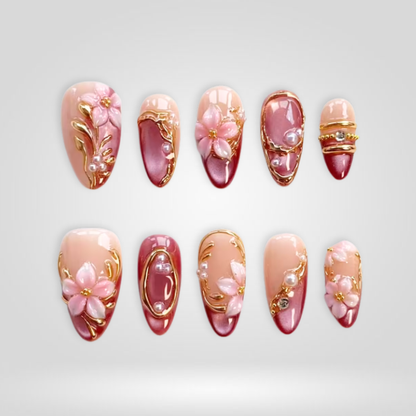 Sakura Charm press-on nails