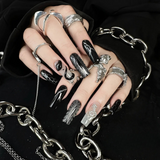 Funky Chrome press-on nails — disco glint design