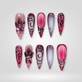 Metal Rose press-on nails