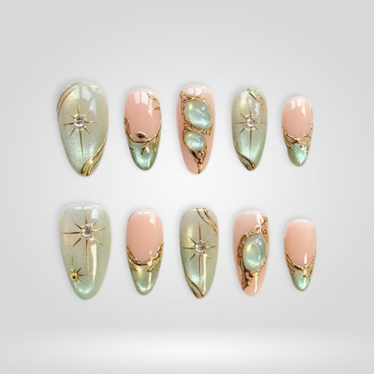 Sage Aura press-on nails