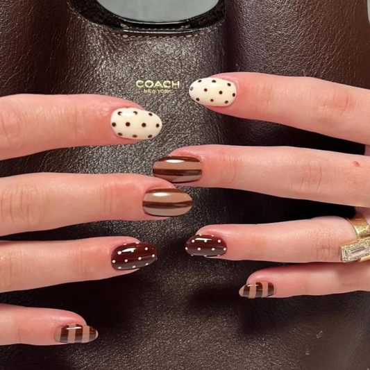 Mocha Pop press-on nails