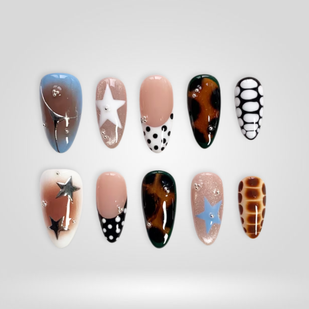 Retro Pop press-on nails