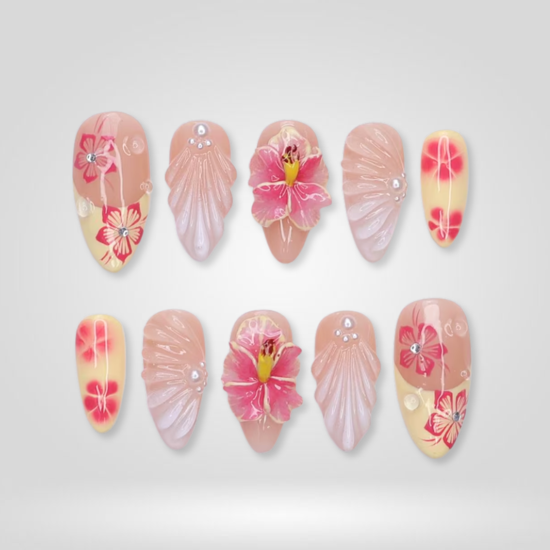 Island Bloom press-on nails