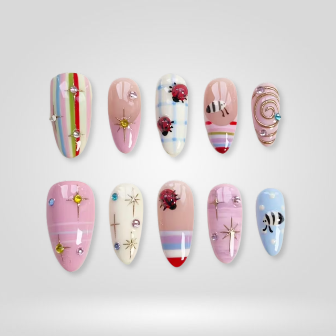 Starry Bug press-on nails