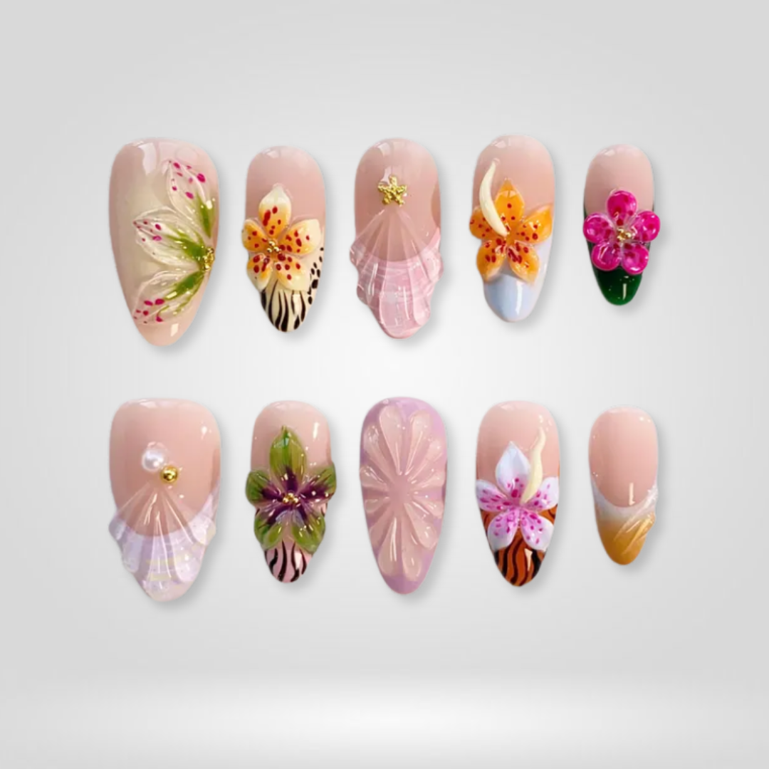 Tropical Bloom press-on nails