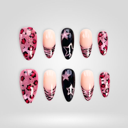 Pink Rebel press-on nails