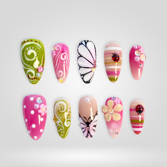 Garden Pop press-on nails