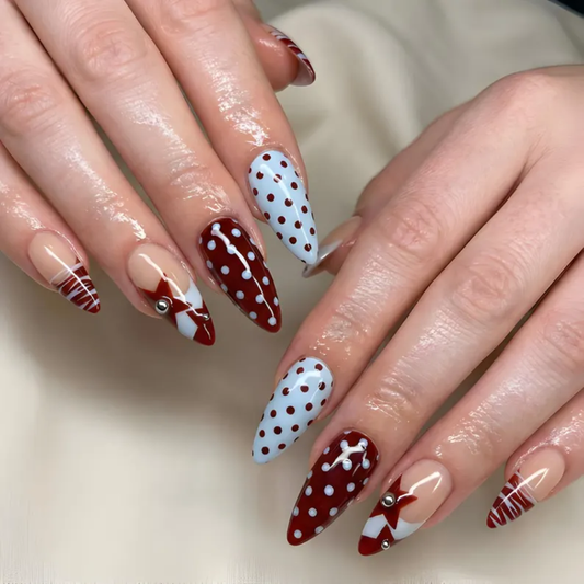 Retro Sweet press-on nails