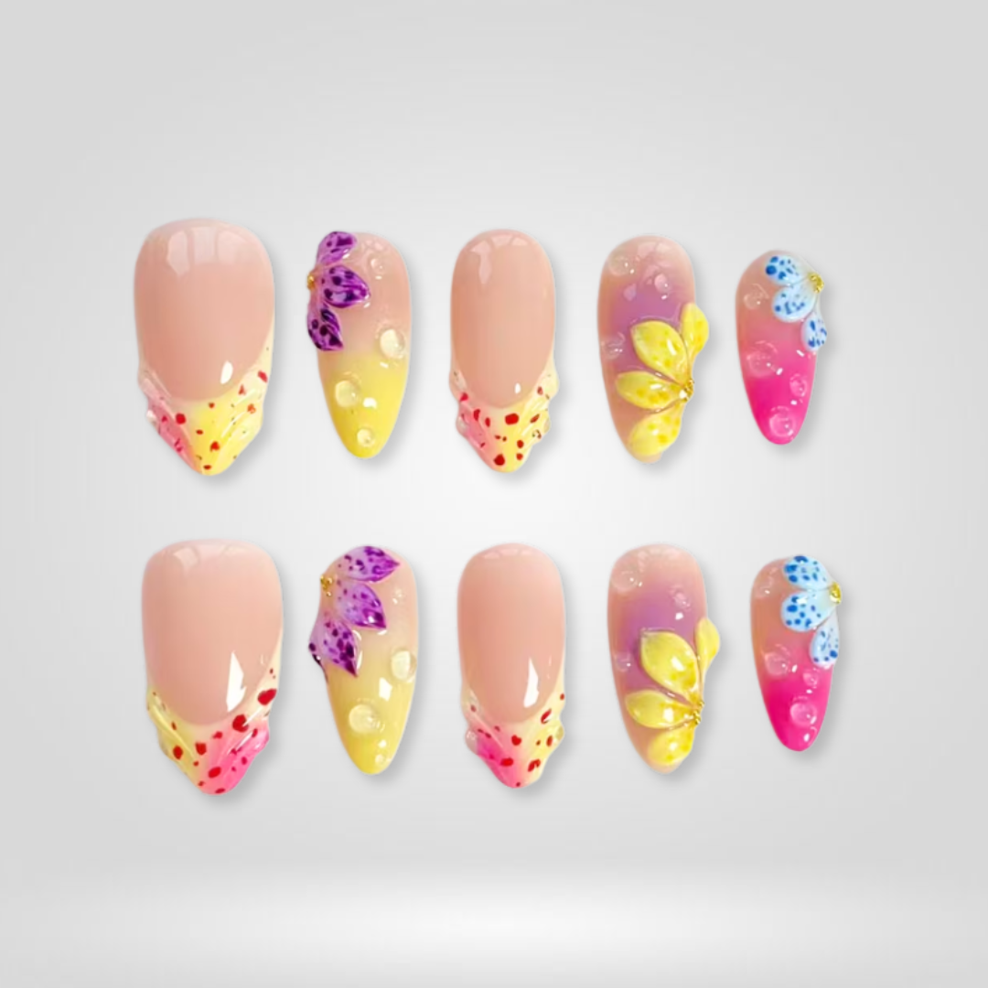 Tropical Orchid press-on nails