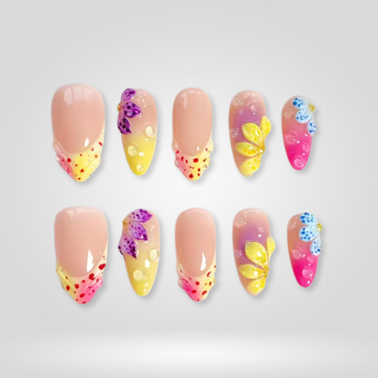 Tropical Orchid press-on nails