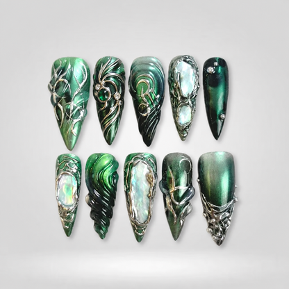 Nocturne Glitch Chrome Press-On Nails