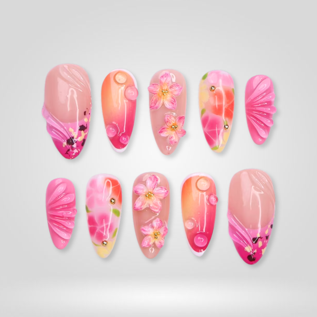 Wild Hibiscus press-on nails