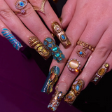 Glow Rush press-on nails — neon glitter with vibrant glow