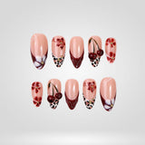 Rose Noir black rose floral press-on nails