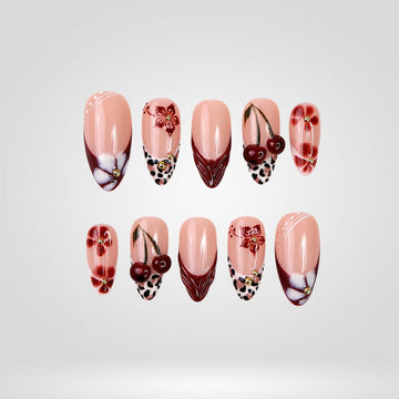 Rose Noir black rose floral press-on nails