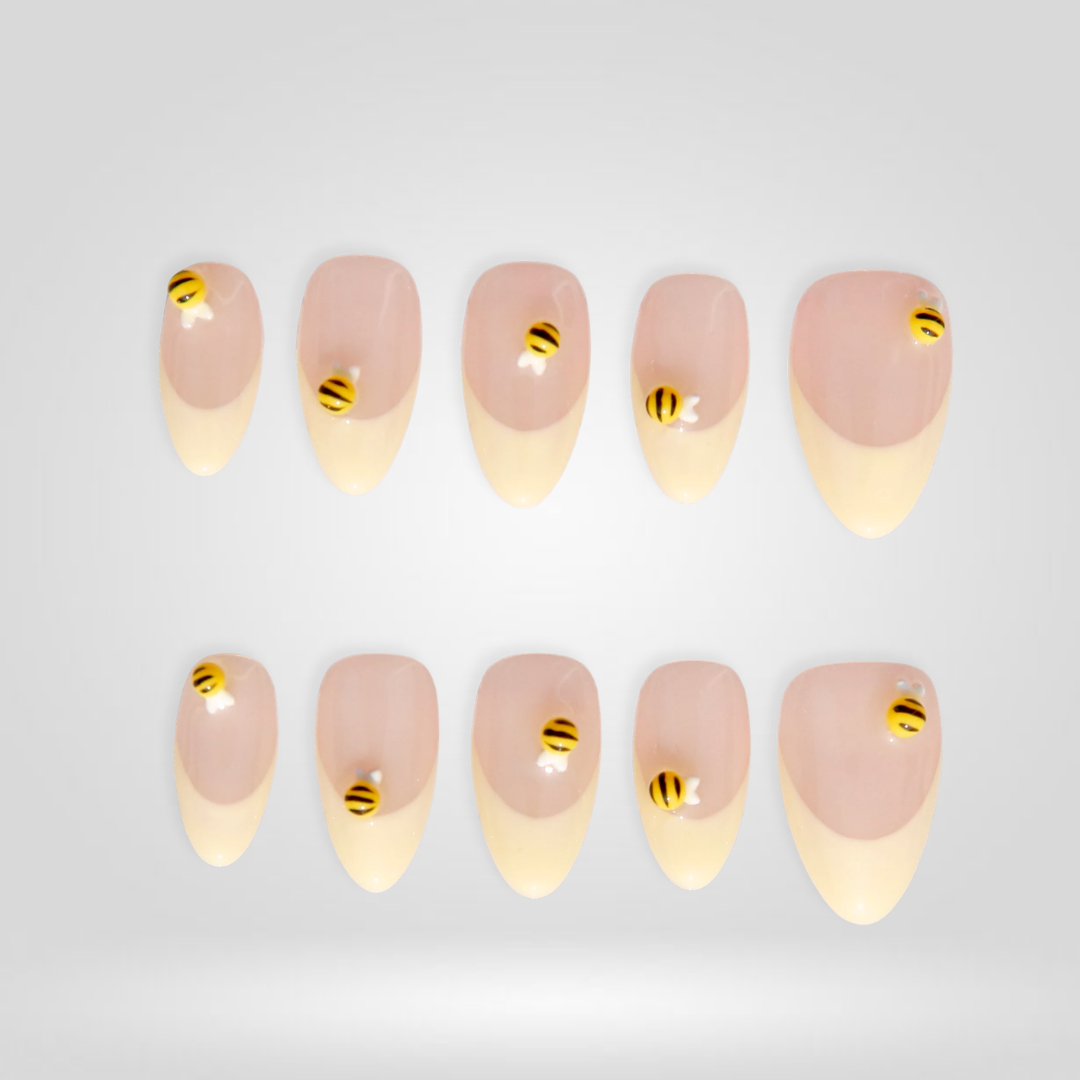 Honey Bee press-on nails