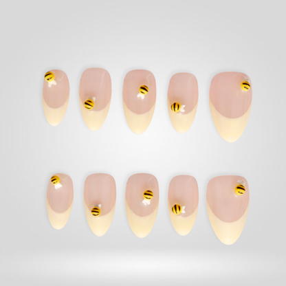Honey Bee press-on nails