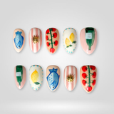 Tomato Charm press-on nails