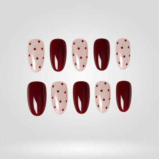 Burgundy Dots