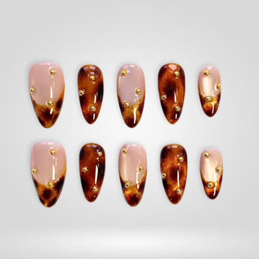 Amber Glaze press-on nails