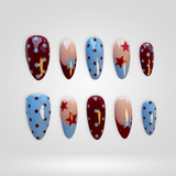 Sky Star pastel press-on nails with star and candy designs