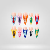 Rainbow Playful press-on nails — 3D floral embellishments
