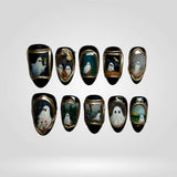 Haunted Portrait – Handmade Ghost Halloween Press-On Nails