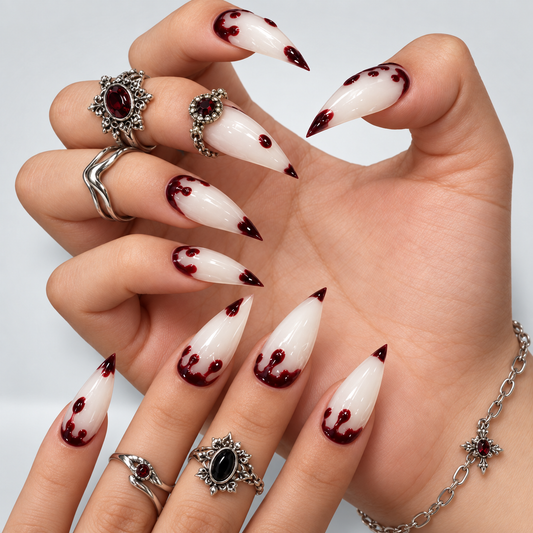 Crimson Drip Claw Press-On Nails