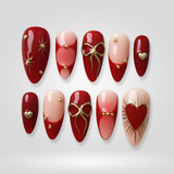 Cupid Kiss Valentine press-on nails with heart designs