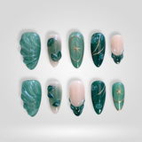 Honey Blossom press-on nails — 3D floral spring design