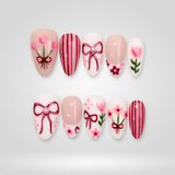 Leaf Dew press-on nails — green botanical art on smooth tips