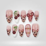 Pearl Crush valentine press-on nails with heart design