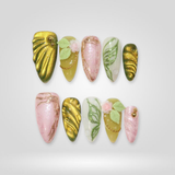Dream Veil press-on nails — hand-painted pastel floral design
