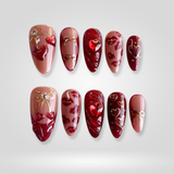 Love Message heart press-on nails