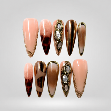 Golden Muse Metallic Press-On Nails