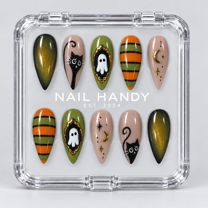 Olive Oddities Halloween Almond Press-On Nails