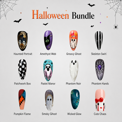 Spooky 2D Halloween bundle 12 press-on nail sets