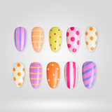 Pastel Pop nails with colorful hand-painted florals